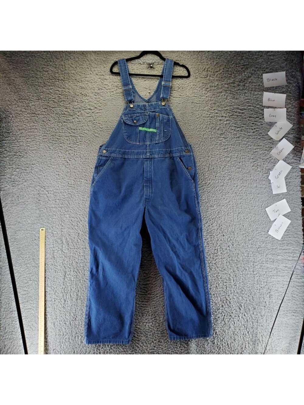 Key Overalls Mens 42x29 Blue Denim Adjustable Straps Cotton Vintage USA *Read*